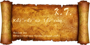 Kárász Tünde névjegykártya